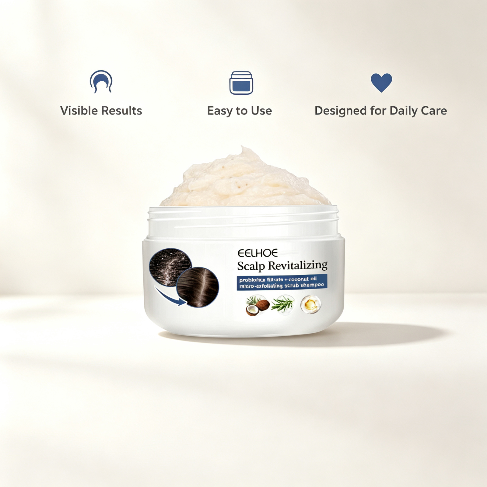 Hair Care Dandruff - Scalp Exfoliating Scrub, Gentle Scalp Cleansing